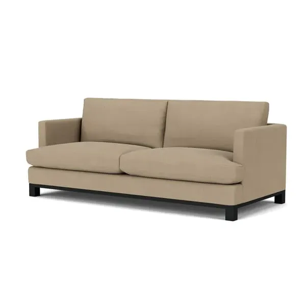 Mid-Century Sofa with Plump Cushions - Natural image