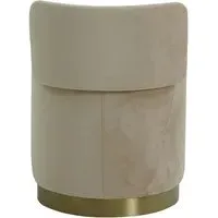 Mid-Height Stool with Backrest - Latte, Velvet