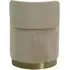 Mid-Height Stool with Backrest - Latte, Velvet