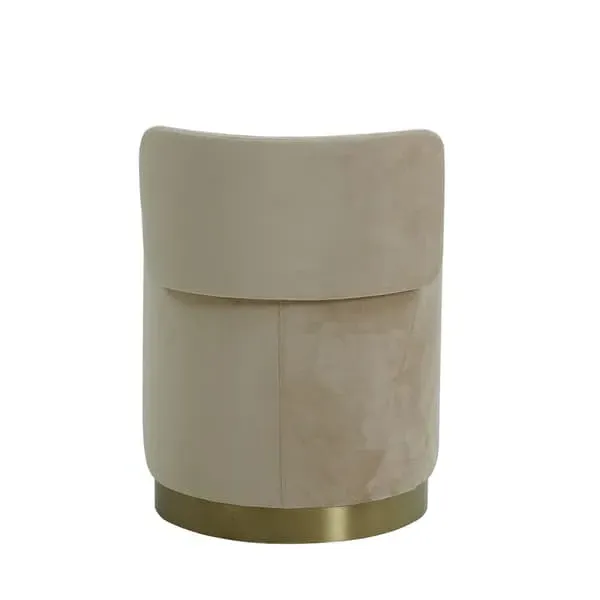 Mid-Height Stool with Backrest - Latte, Velvet image