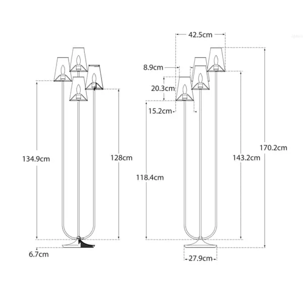 Montreuil Floor Lamp - Silver, Burnished Silver Leaf