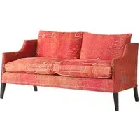 Moroccan Sofa with Handwoven Textiles - Orange, Fabric