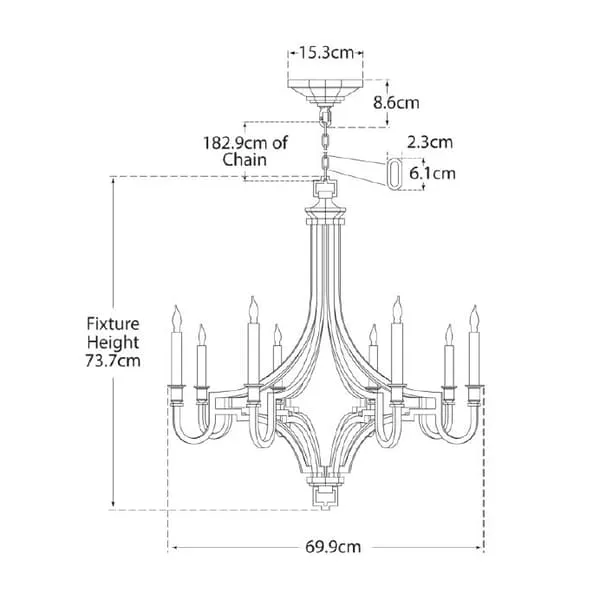 Mykonos Chandelier - Aged Iron, Steel