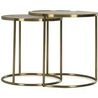 Nesting Side Tables Set - Brass, Glass