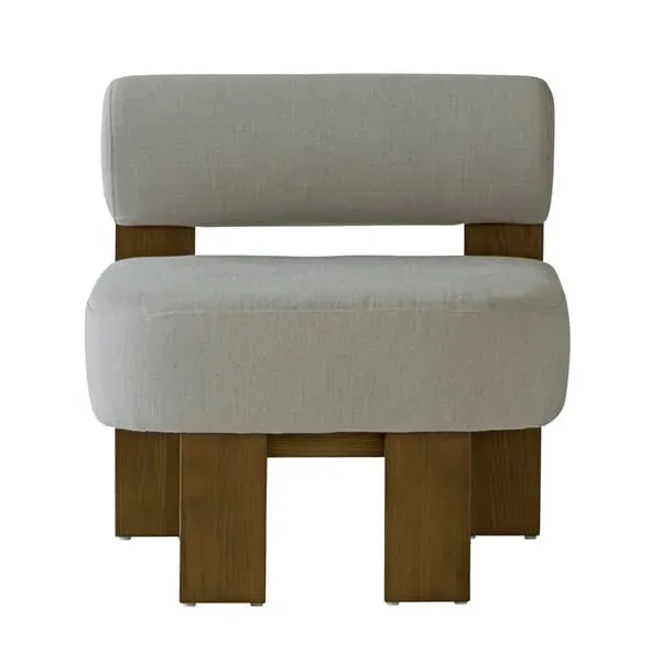 Occasional Chair with Bolster Back - Grey, Linen