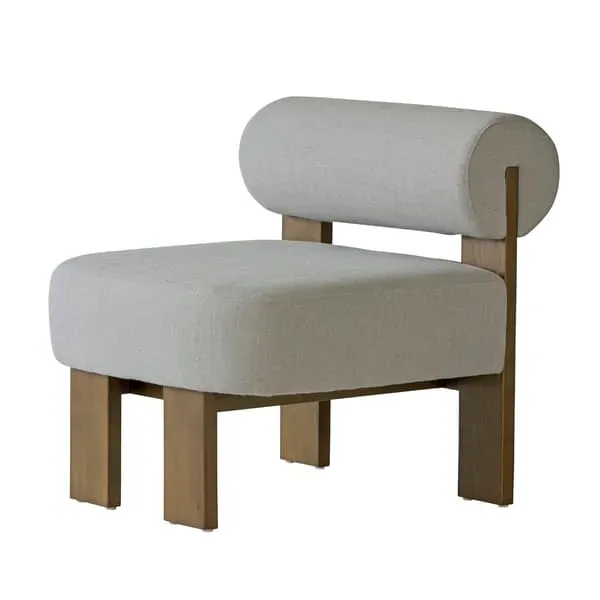 Occasional Chair with Bolster Back - Grey, Linen image