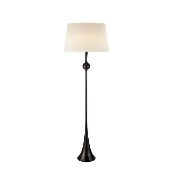 Orb Floor Lamp with Shade - Aged Iron, Linen