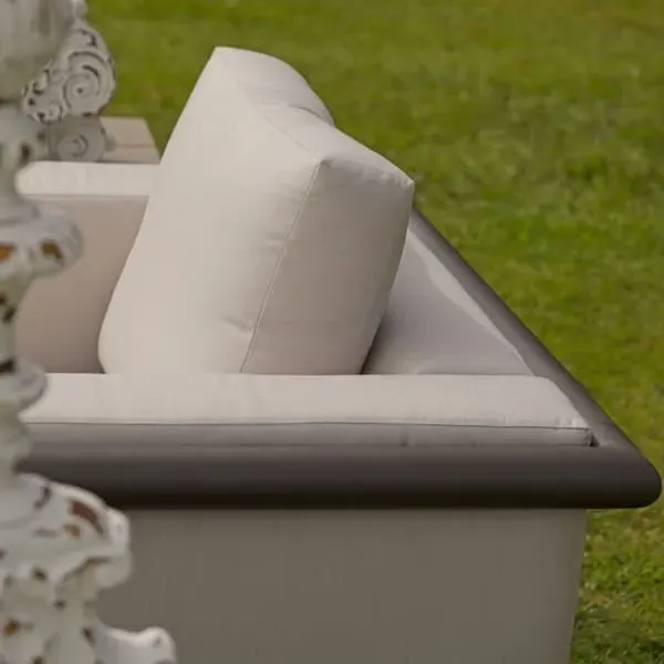 Outdoor Armchair with Cushion - Taupe, Aluminum