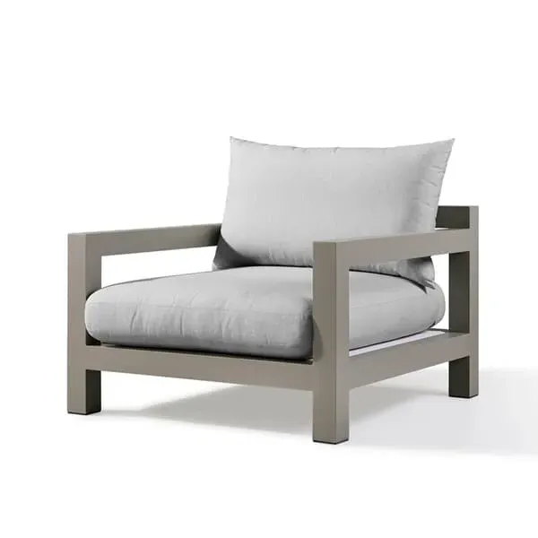 Outdoor Armchair with Cushions - Aluminium image