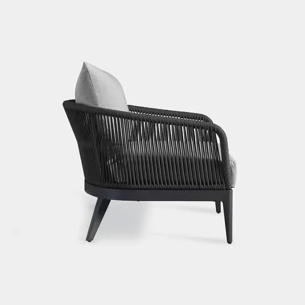 Outdoor Armchair with Cushions - Grey, Aluminium