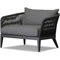 Outdoor Armchair with Cushions - Grey, Aluminium