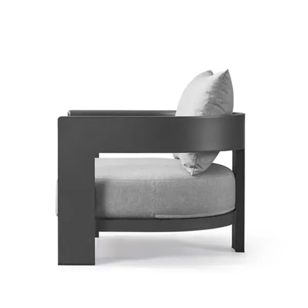 Outdoor Armchair with Cushions - Slate, Aluminium