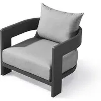 Outdoor Armchair with Cushions - Slate, Aluminium