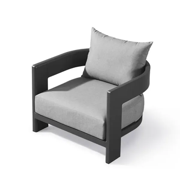Outdoor Armchair with Cushions - Slate, Aluminium image