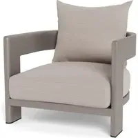 Outdoor Armchair with Cushions - Taupe, Aluminium