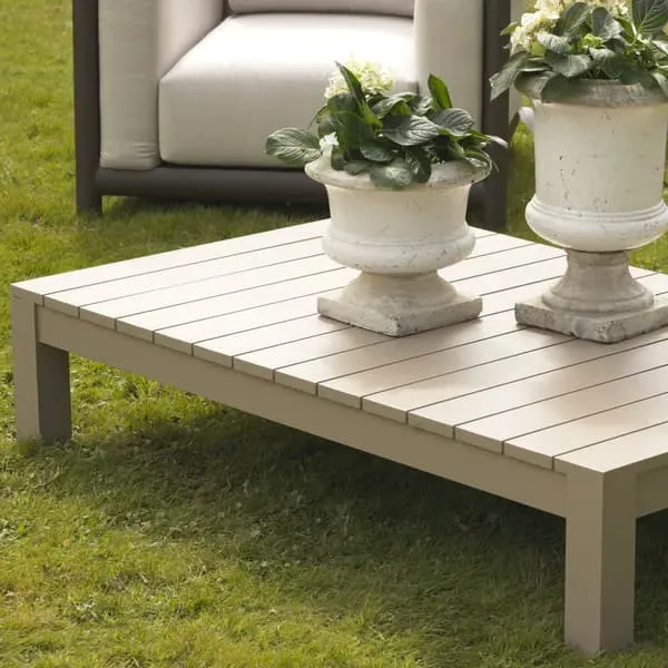 Outdoor Coffee Table - Taupe, Teak Wood