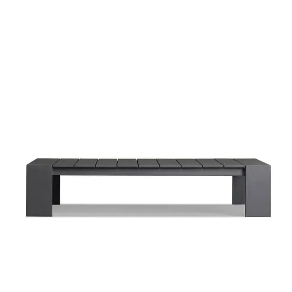 Outdoor Coffee Table with Slats - Grey, Aluminium image