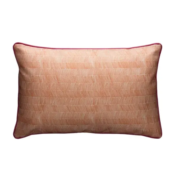 Outdoor Cushion with Herringbone Print - Orange image