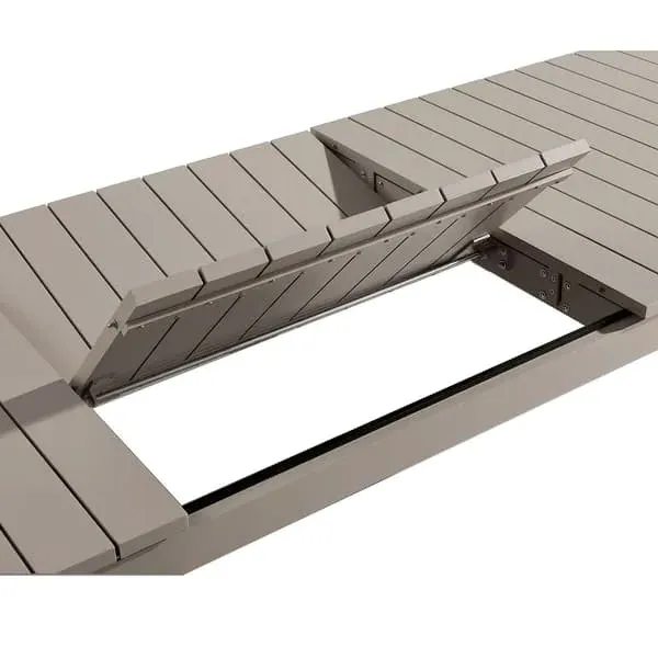 Outdoor Extending Dining Table - Taupe, Aluminum