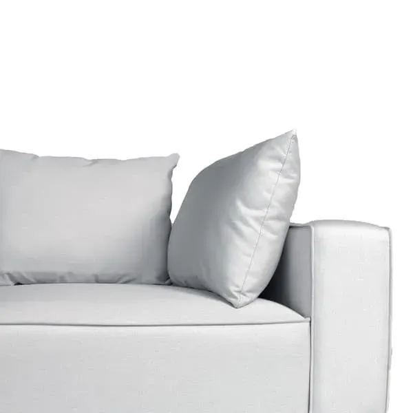 Outdoor Sectional Sofa with Scatter Cushions - Grey, Aluminium