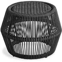Outdoor Side Table - Graphite Grey, Rope-Wrapped