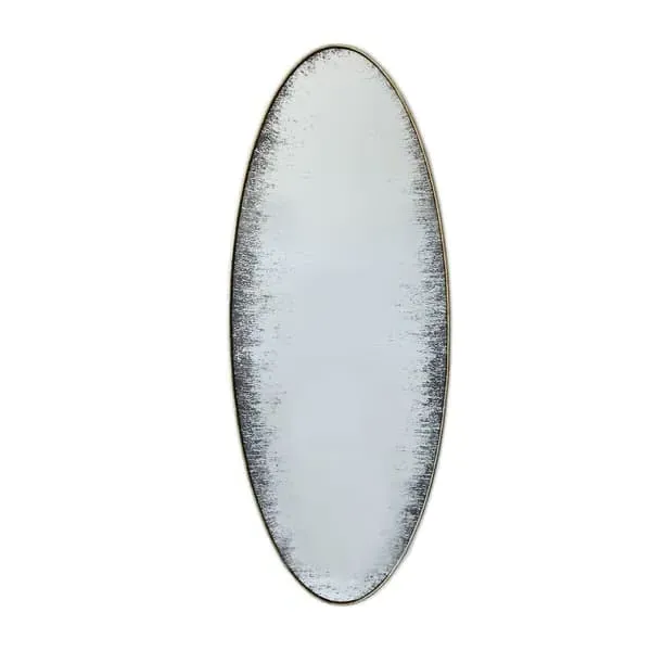 Oval Mirror with Distressed Edge - Bronze, Metal image
