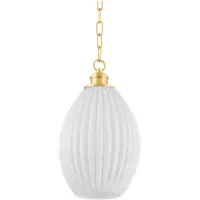Oval Pendant Light - Brass, Glass