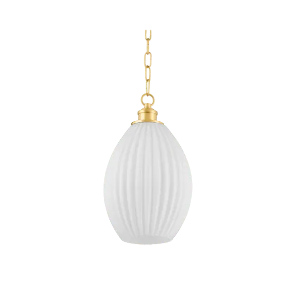 Oval Pendant Light - Brass, Glass image