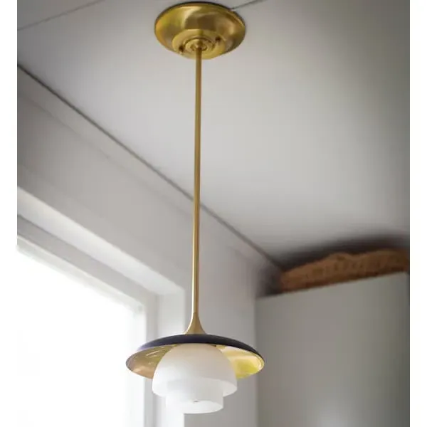 Pendant Light Layered Shades - Black/Brass, Metal