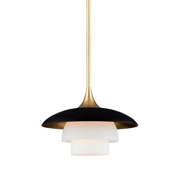 Pendant Light Layered Shades - Black/Brass, Metal image
