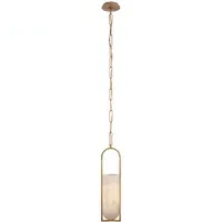 Pendant Light with Alabaster - Brass, Metal