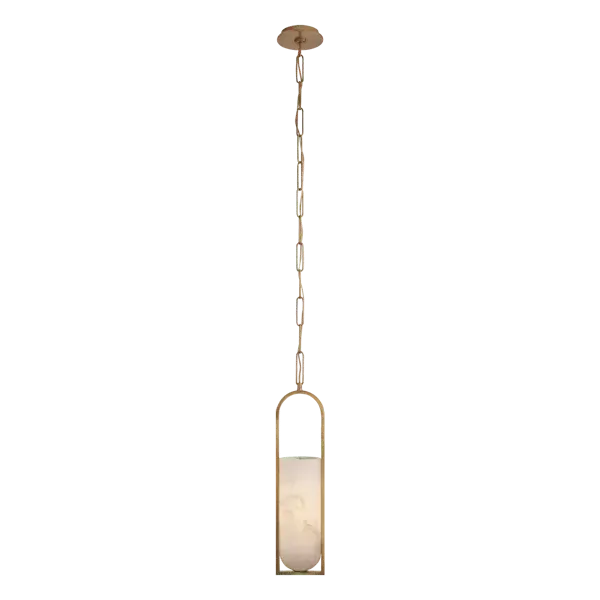 Pendant Light with Alabaster - Brass, Metal
