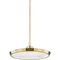 Pendant Light with Alabaster Disc - Brass