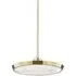 Pendant Light with Alabaster Disc - Brass