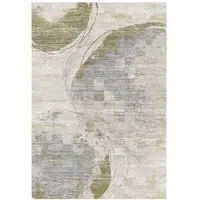 Persian Style Rug with Chequered Pattern - Sandy, Woven