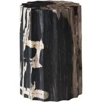 Petrified Scallop Log Side Table - Natural, Wood