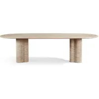 Pill Dining Table - Natural, Travertine