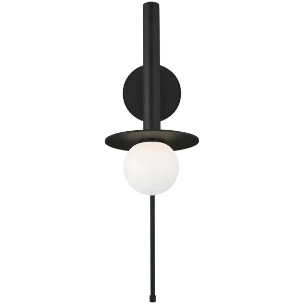 Pivot Wall Light with Globe - Black, Steel