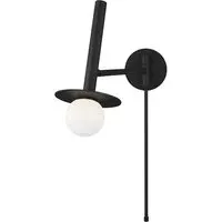 Pivot Wall Light with Globe - Black, Steel