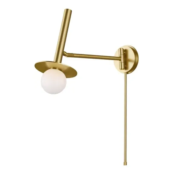 Pivot Wall Light with Globe - Brass, Steel