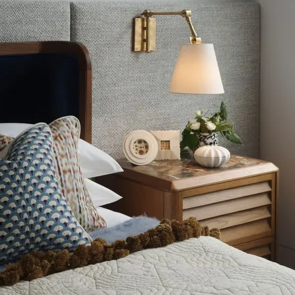 Pivoting Wall Light with Arm - Brass, Metal