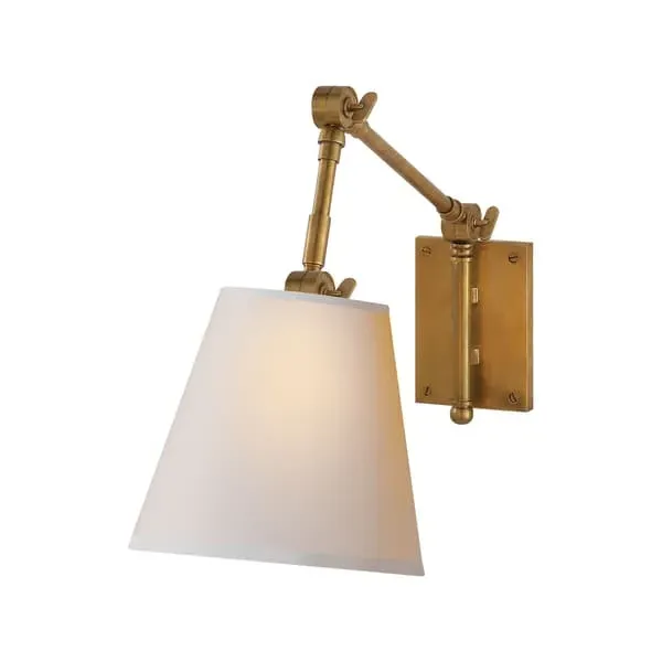 Pivoting Wall Light with Arm - Brass, Metal