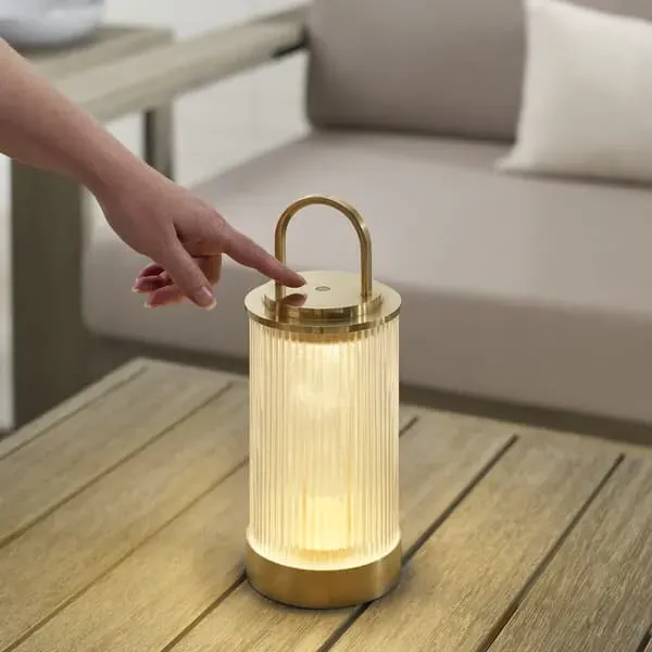 Portable Table Lamp Rechargeable - Natural Brass
