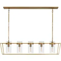 Presidio Pendant Light - Antique Brass, Glass