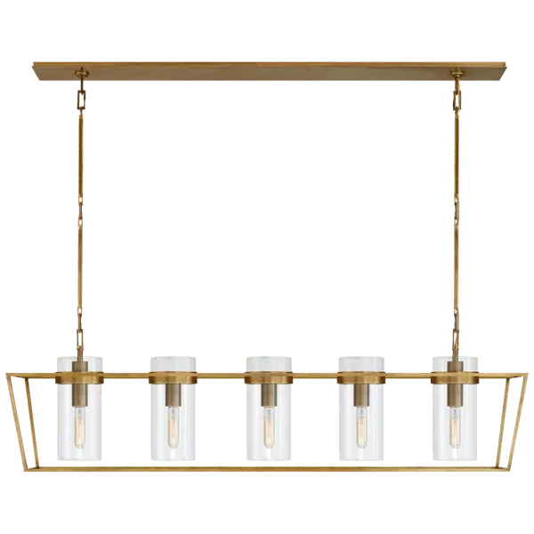 Presidio Pendant Light - Antique Brass, Glass