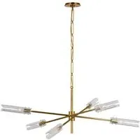 Radial Chandelier with Angular Arms - Brass, Metal
