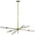 Radial Chandelier with Angular Arms - Brass, Metal