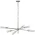 Radial Chandelier with Glass Shades - Nickel
