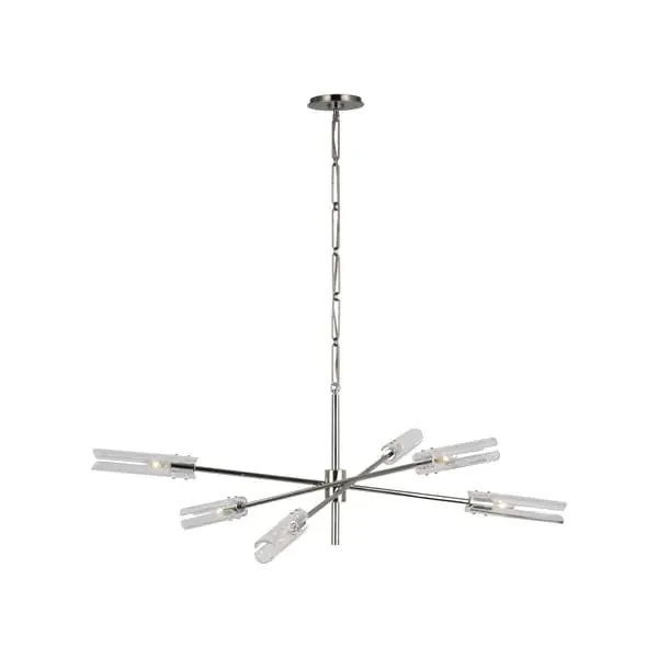 Radial Chandelier with Glass Shades - Nickel