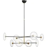 Radial Glass Disc Chandelier - Brass, Glass